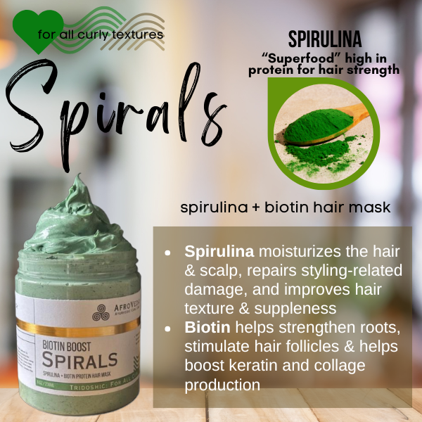 Spirals: Spirulina + Biotin Protein Hair Mask💚